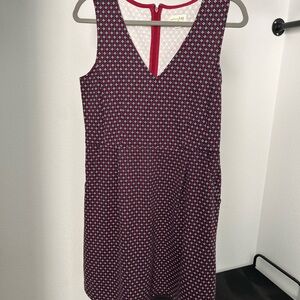 Maison Jules Red and White Geometric Mini Dress
